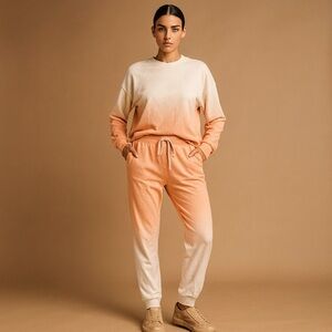 Gradient Peach Women's Jogger Set Mixed sized